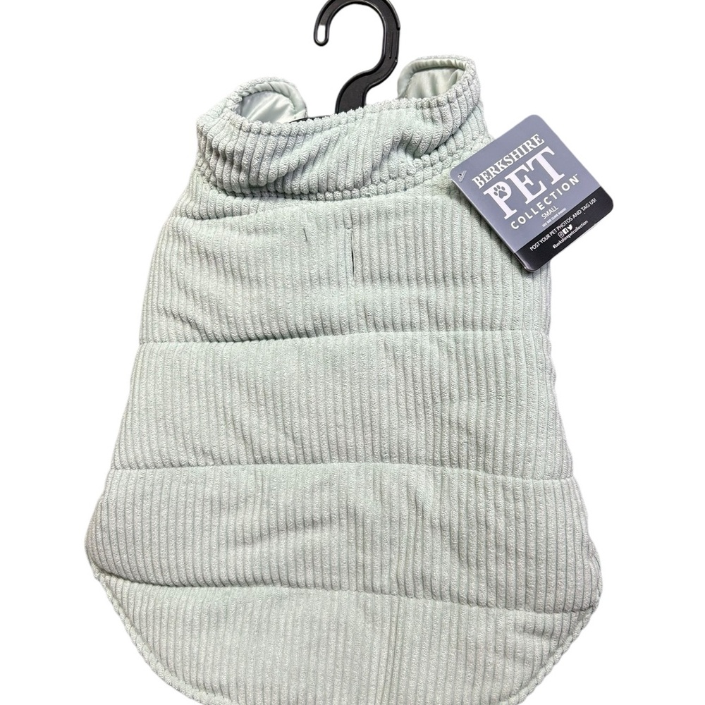 BERKSHIRE Pet Collection Spa Green Corduroy Dog Jacket Coat size S NWT